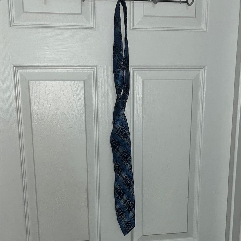 Stacy Adams Navy and Black Geometric Tie